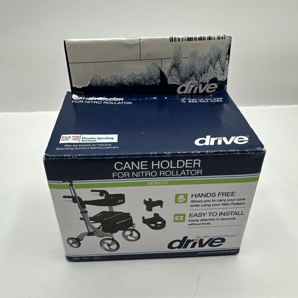 Drive Medical Nitro Rollator Cane Holder Attachment Mobility Walker Accessory