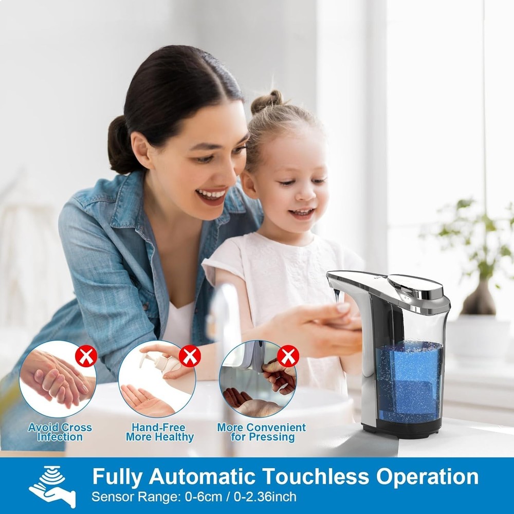 Automatic silver soap dispenser 17oz