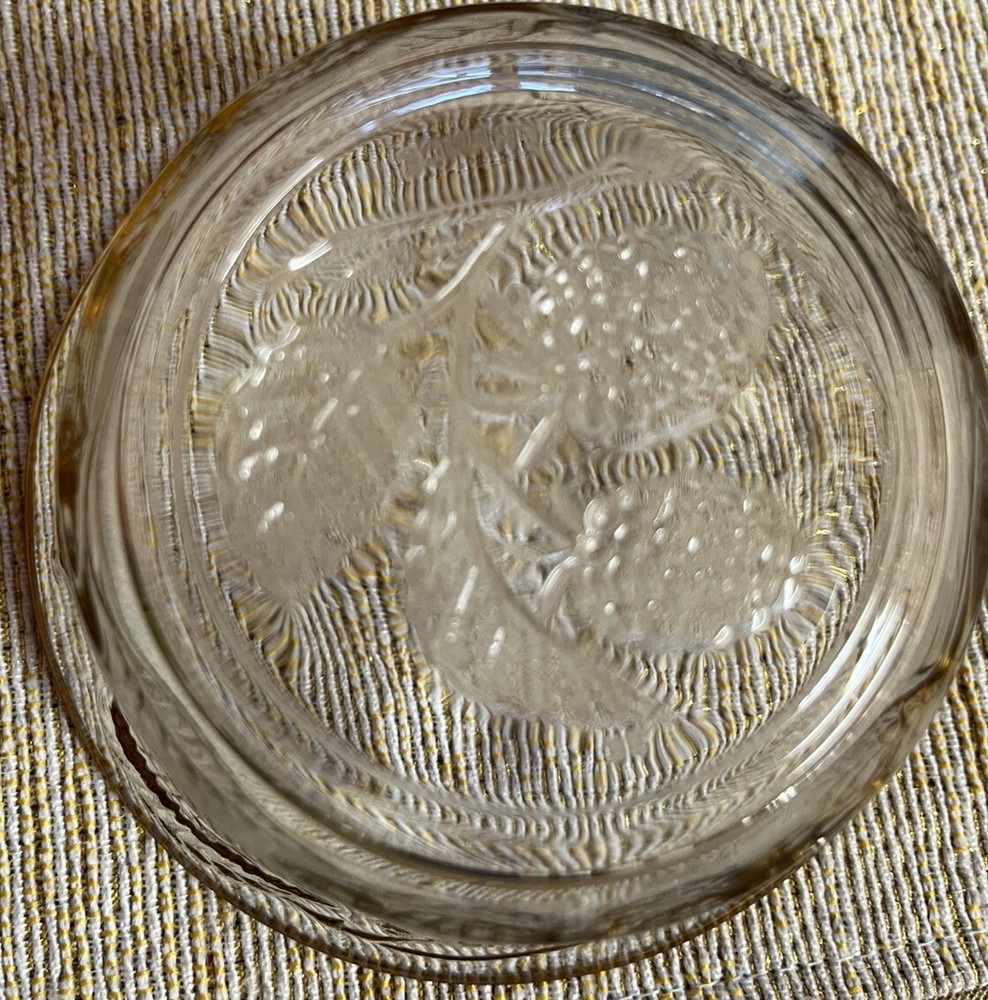 French Raspberry Glass Dish With Gold Trim