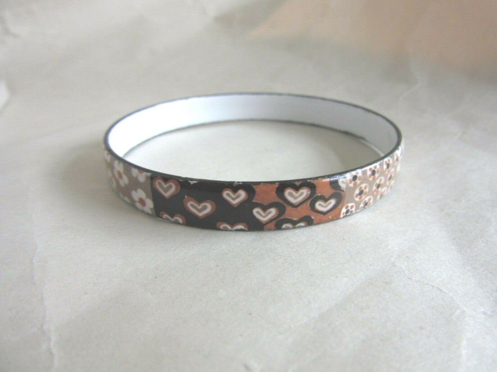 Michaela Freye Aichberger brown/tan enameled bangle bracelet