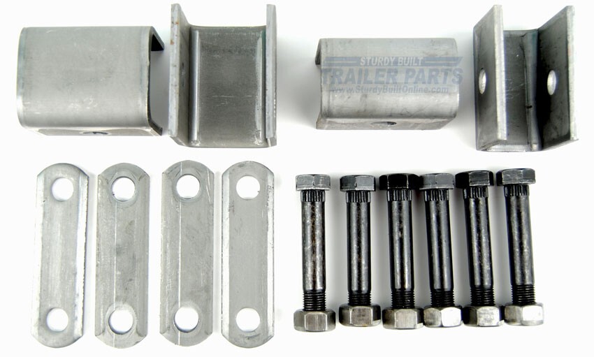 Weld On Utility Trailer Single Axle Leaf Spring Hanger Kit for Double Eye Spring