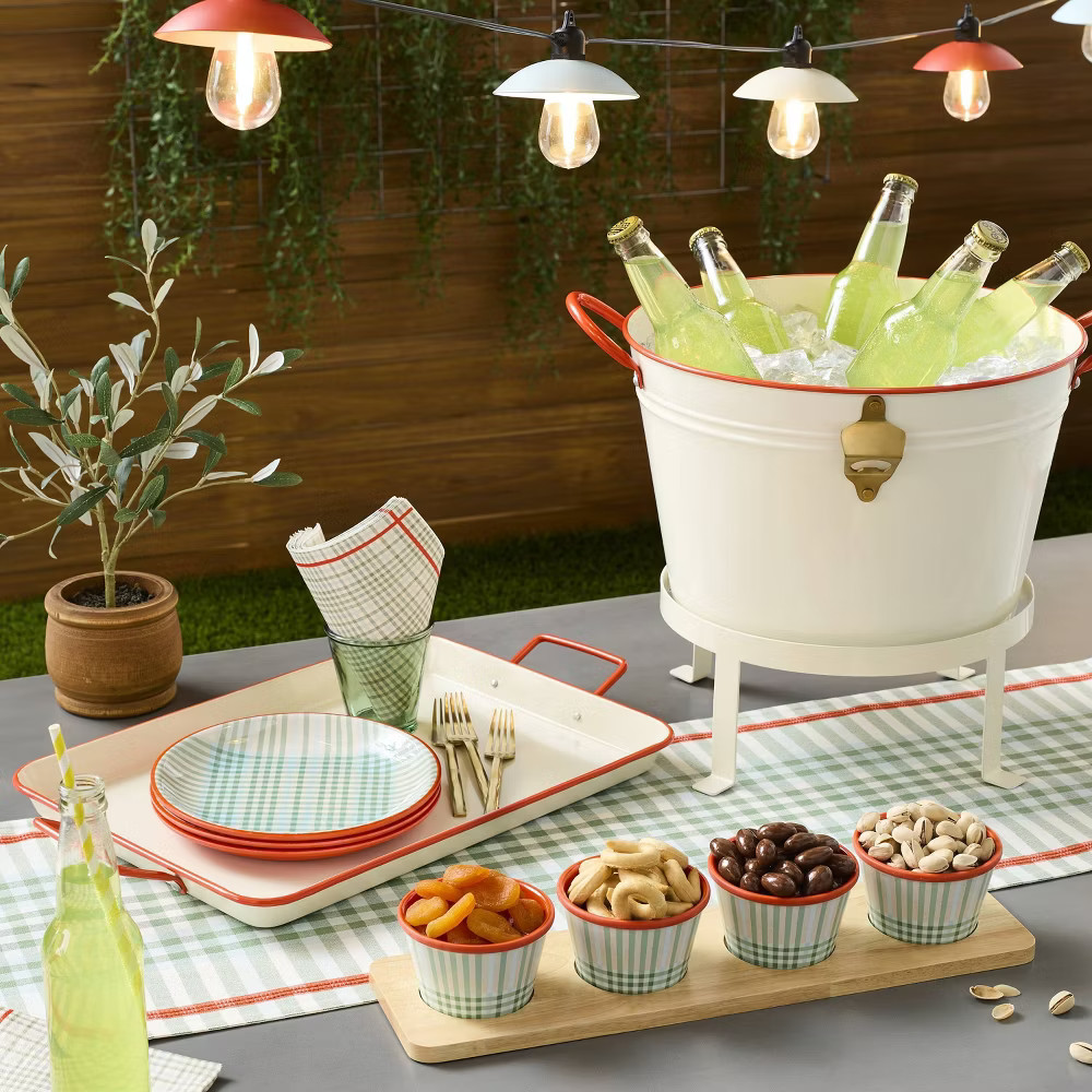 12.9L Beverage Tub Stand Cream - Hearth & Hand with Magnolia