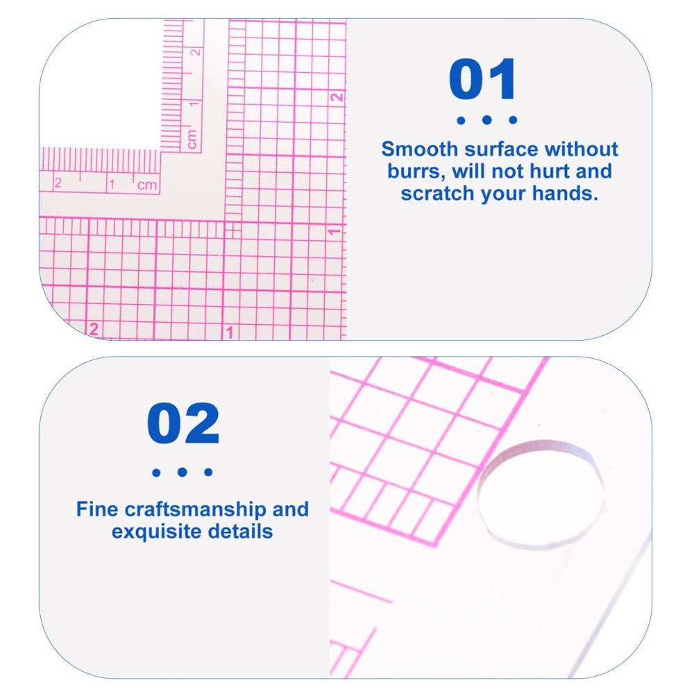 2Pcs Sewing Ruler Square Curve Ruler for Tailor and Quilting Tools