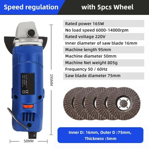 Polishing Machine Mini Angle Grinder Adjustable Speed Small Cutting Grinding
