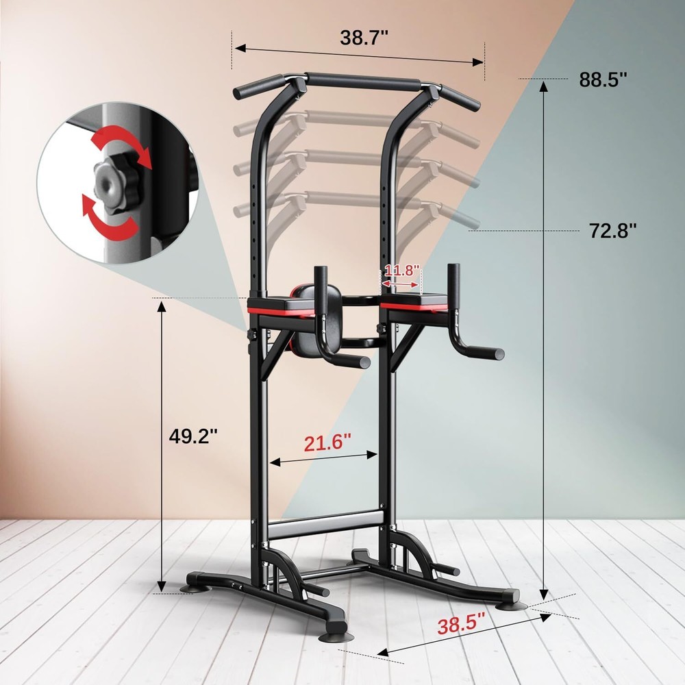 Pull Up Bar Power Tower Dip Bar Station Dip Stand Multi-Functional Workout