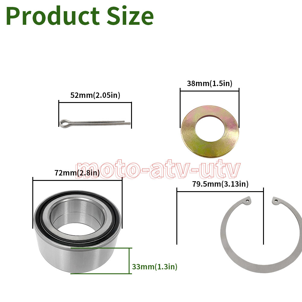 Front Rear Wheel Bearings Kit Set for Polaris Sportsman 550 850 1000 2009-2022