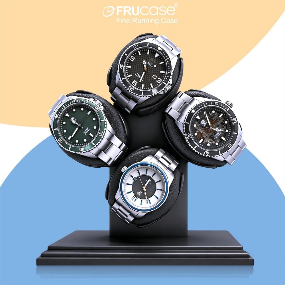 FRUCASE 4 Watch Winder for Automatic Watches Box Black