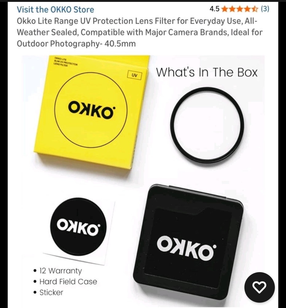 Okko Lite Range UV Protection Lens 40.5