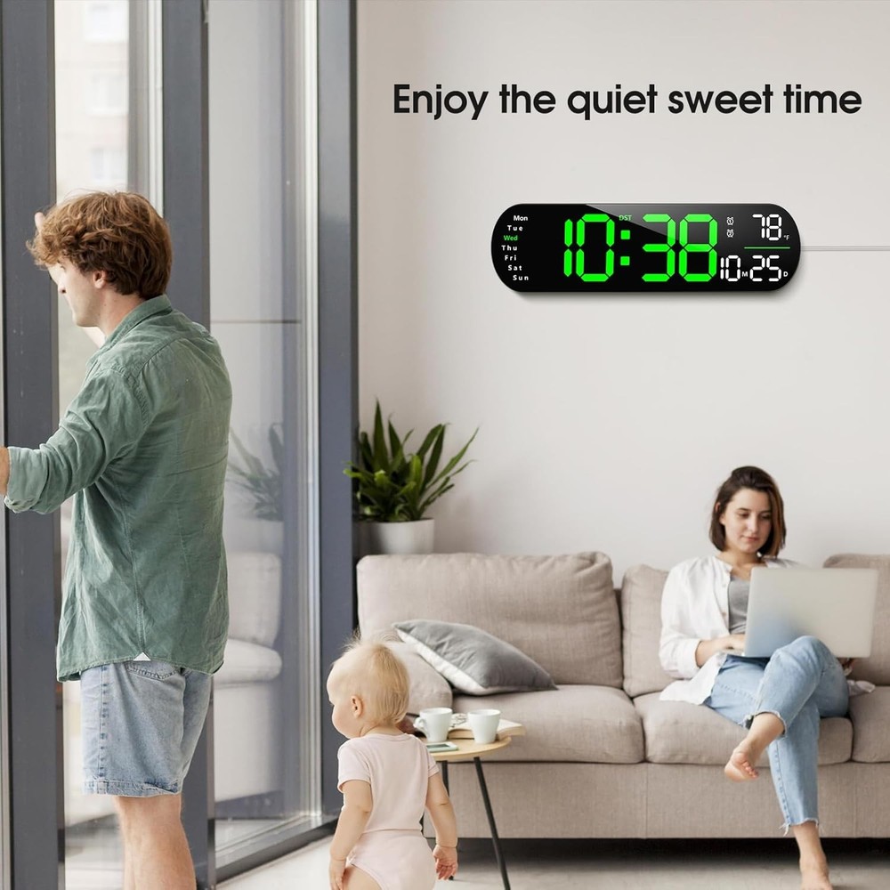 Digital Wall Clo, Lar Display Digital Clo with Remote Control