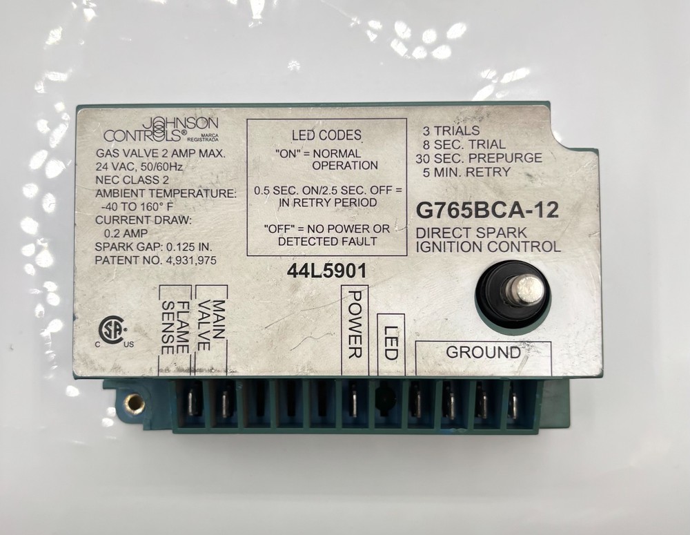 JOHNSON CONTROLS / G765BCA-12 / 44L5901 / Ignition Control