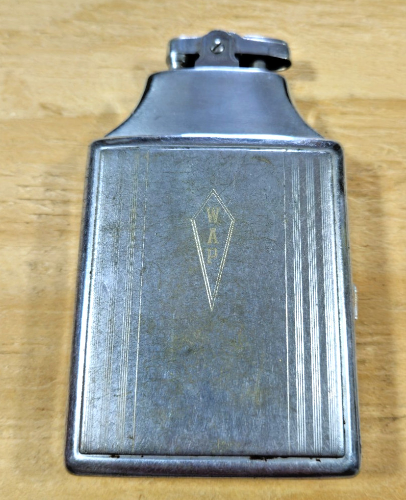 Vintage Ronson Mastercase Cigarette Case Lighter Combo UNTESTED silver metal