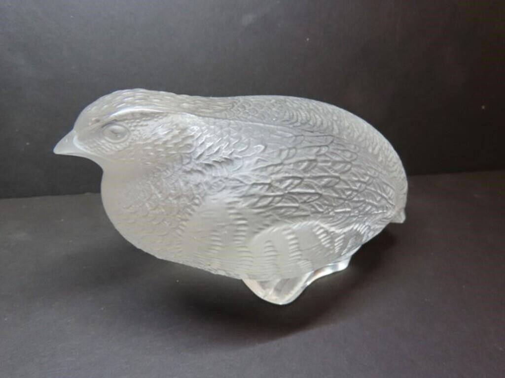 Lalique Crystal Perdrix 3" T, 3" W, 6" L