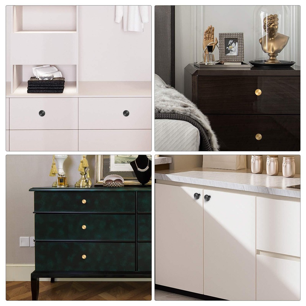 12Pcs Cabinet Knobs Hardware Handles Round Pulls for Kitchen, Dresser and Closet