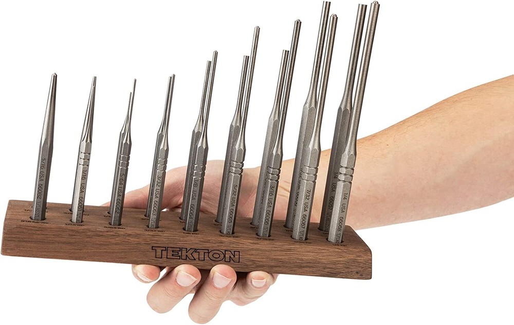 TEKTON Gunsmith Punch Set 18-Piece 66564 Pin Roll Pin Solid Center Precise Tips