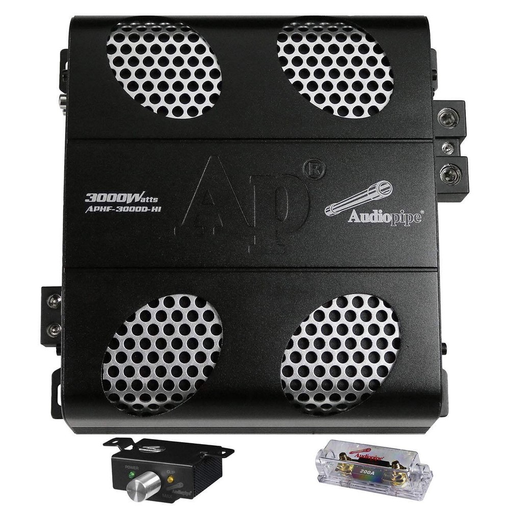 Audiopipe APHF3000DH1 Full Range Class D Monoblock Amplifier – 3000 Watts