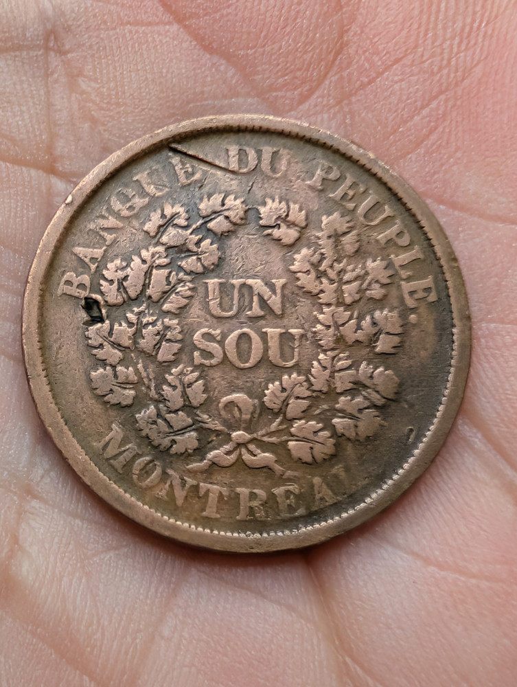 LC-5A3 Bas Lower Canada Belleville Issue Un Sou Token