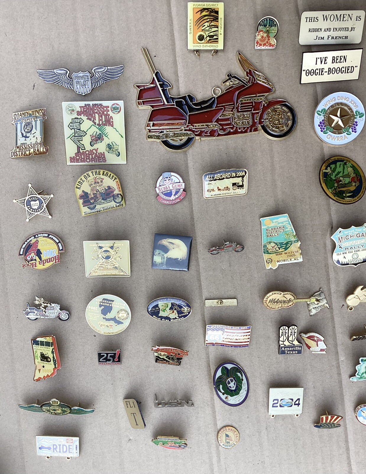 Lot of 59 Motorcycle Owners Vest Pins Benefit Rides And More