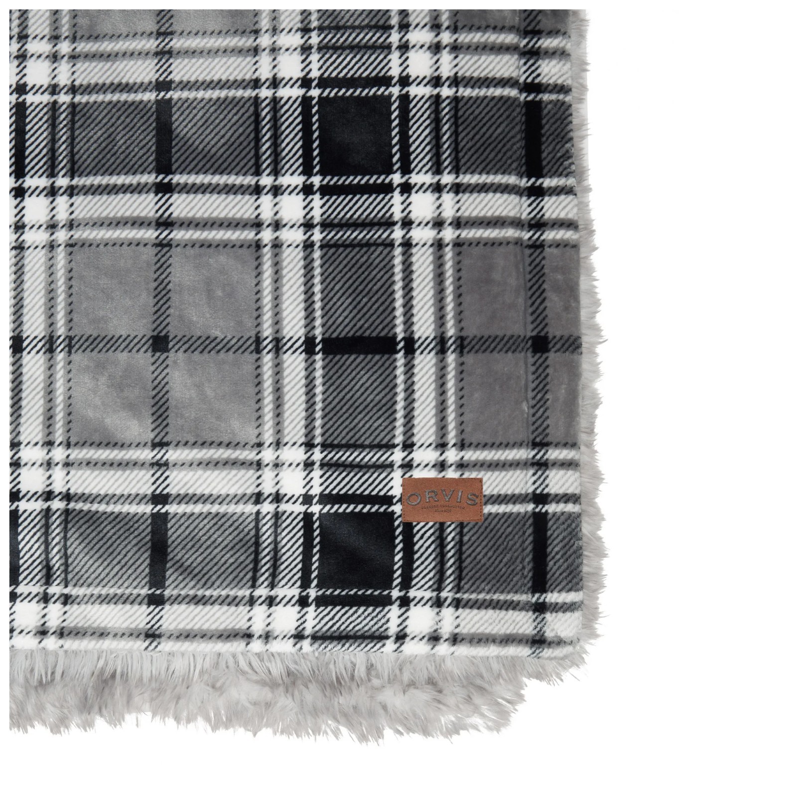 NEW Orvis Cozy Luxe Throw, Reversible Faux 60" X 70" Choice Brown, Gray, Ivory