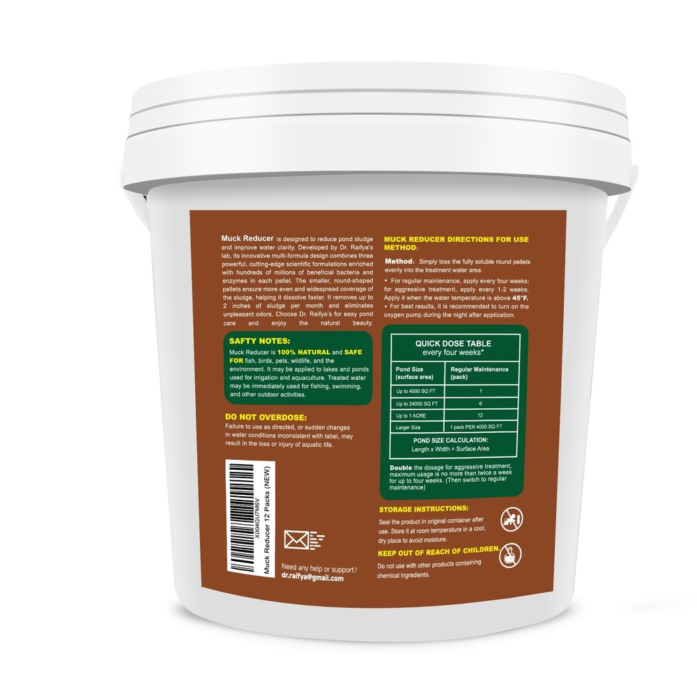 Dr.Raifya’s Muck Reducer Pellets 6 LB - Natural Pond Sludge Solution, Experience