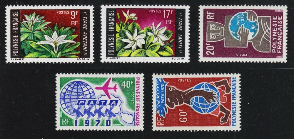 FR. POLYNESIA #245//260 Mint Hinged FIVE STAMPS CV $43.10