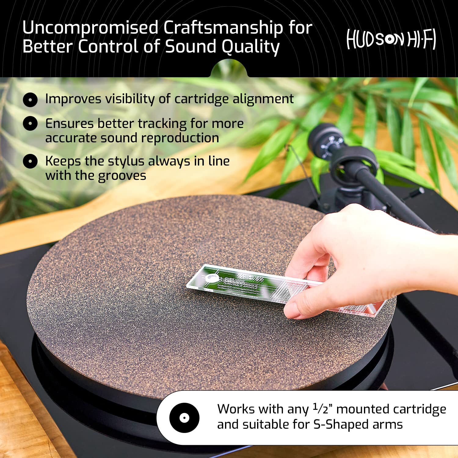 Hudson Hi-Fi Turntable Stylus Alignment Protractor Tool