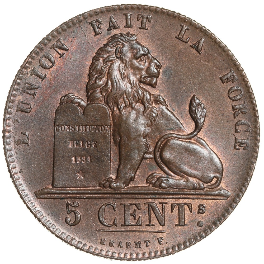 1850 Belgium 5 Centimes