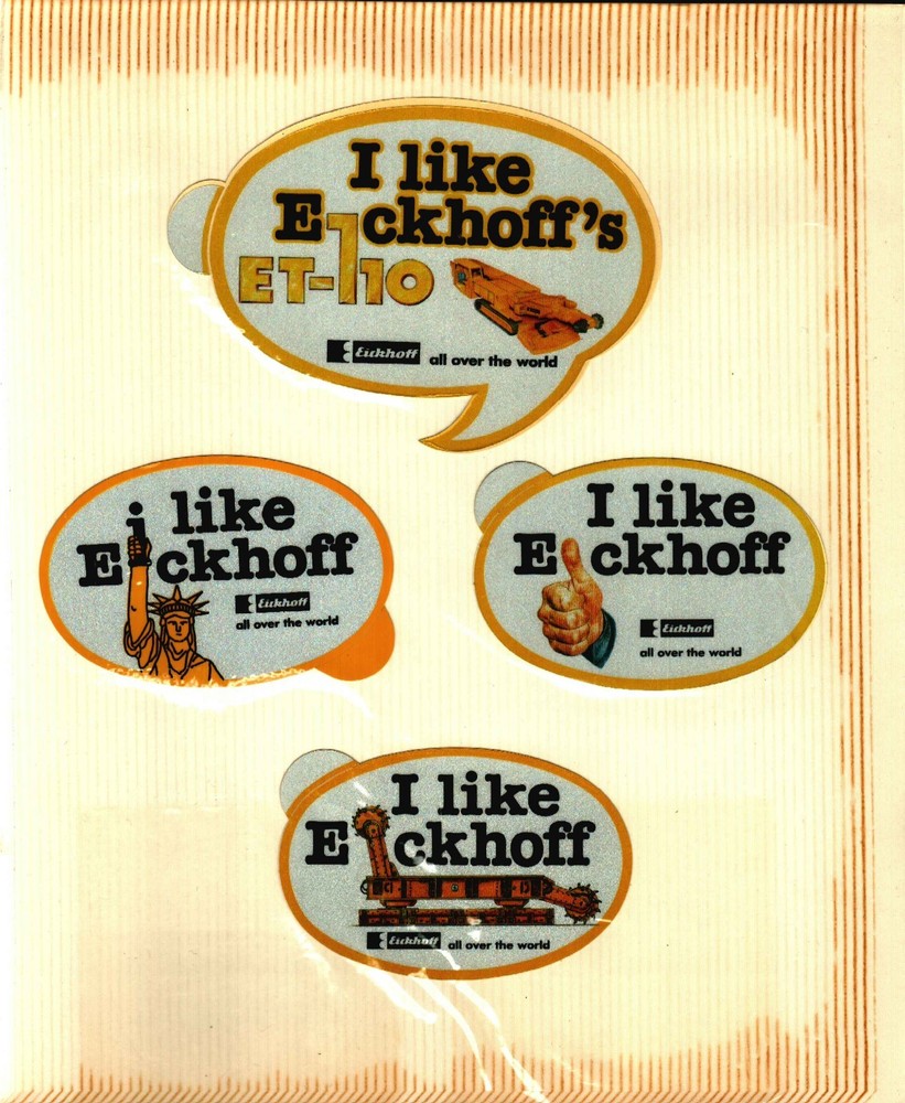 4 NICE RARE AUSTRALIAN EICKHOFF COAL MINING STICKER # 1072