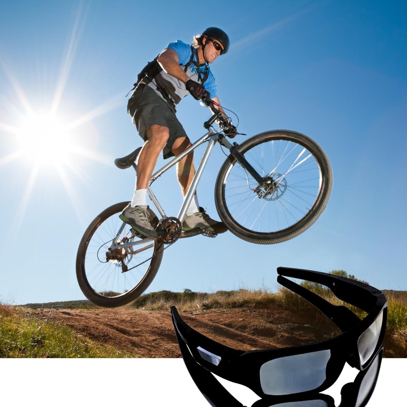 4k Camera Glasses for Action Sports, HD Video Recording Glasses with 128GB
