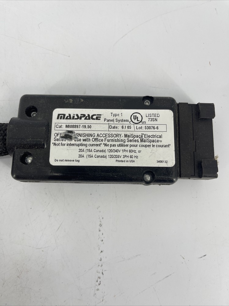 Maispace MI08897-19.50 Double Block Raceway Type 1 Panel System