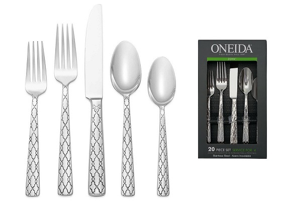 Oneida Zoya Pattern 20 Piece Service for 4 Stainless Flatware
