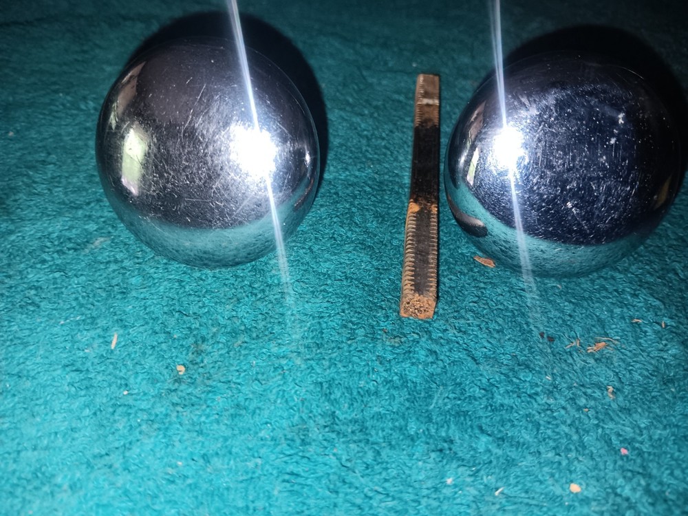 Vintage 2" round Chrome Passage Door Knobs Adjustable 4" Shaft