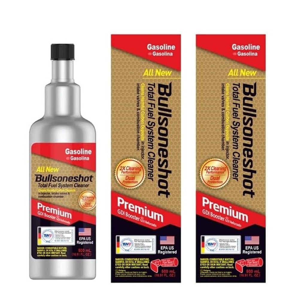 2 Pack Bullsoneshot Premium Total Fuel System Cleaner for Gasoline Engine