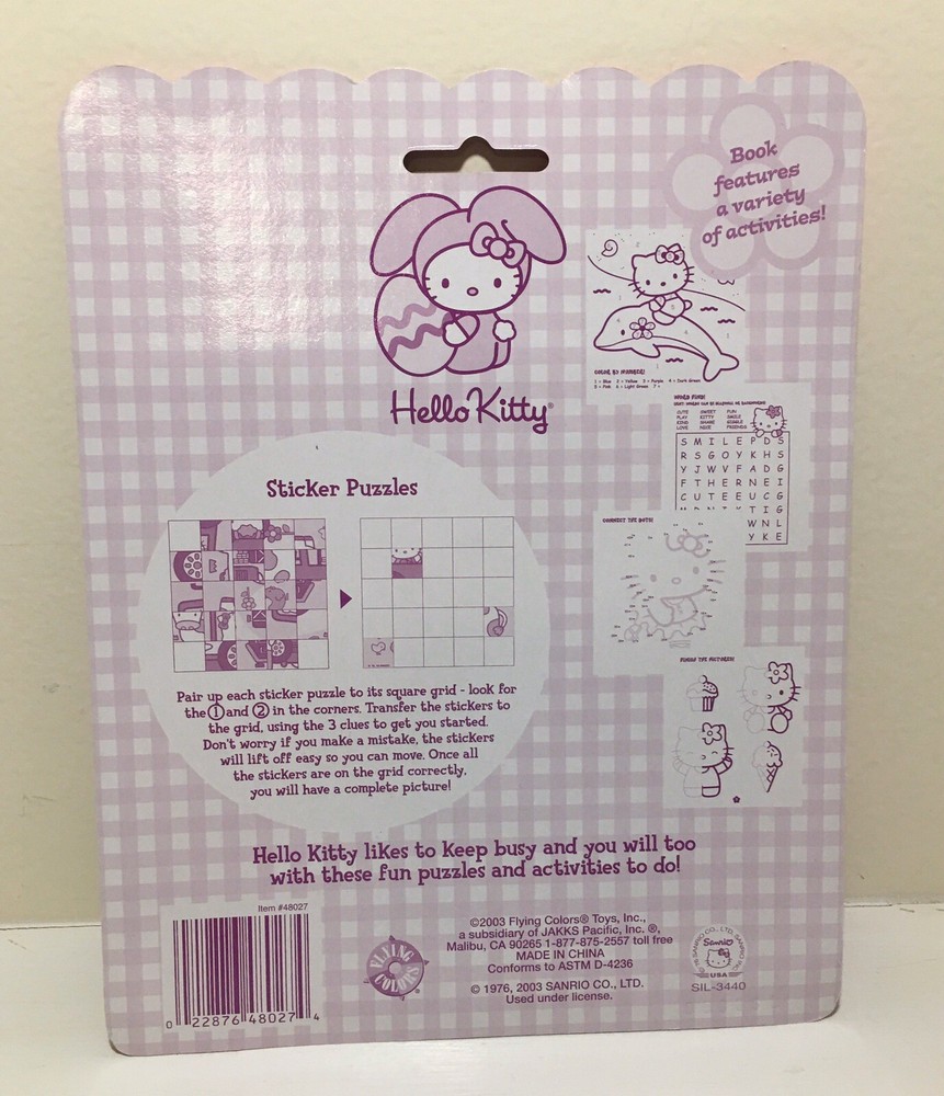 Hello Kitty Easter Puzzle Pack New From 2003 Make Your Own Puzzle, Activity Book