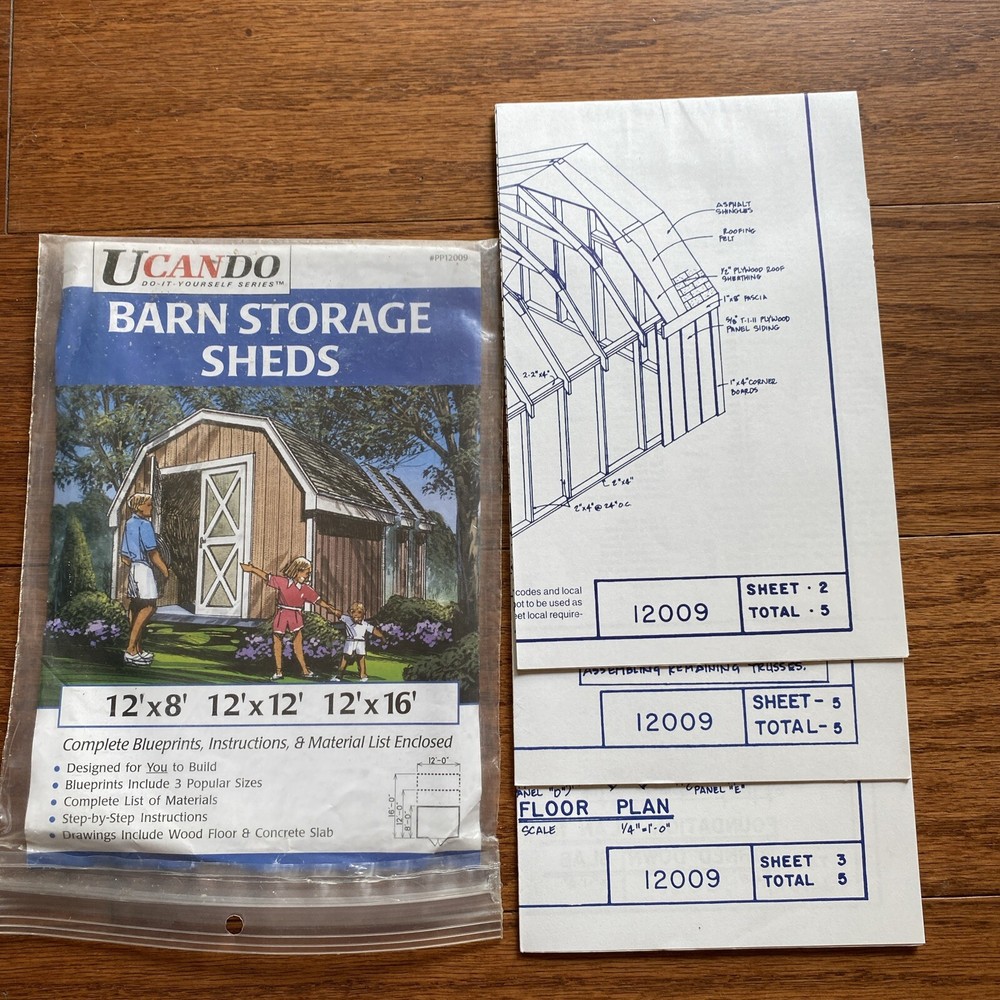 U Can Do Barn Storage Shed Do It Yourself Blue Prints Material List Instruction