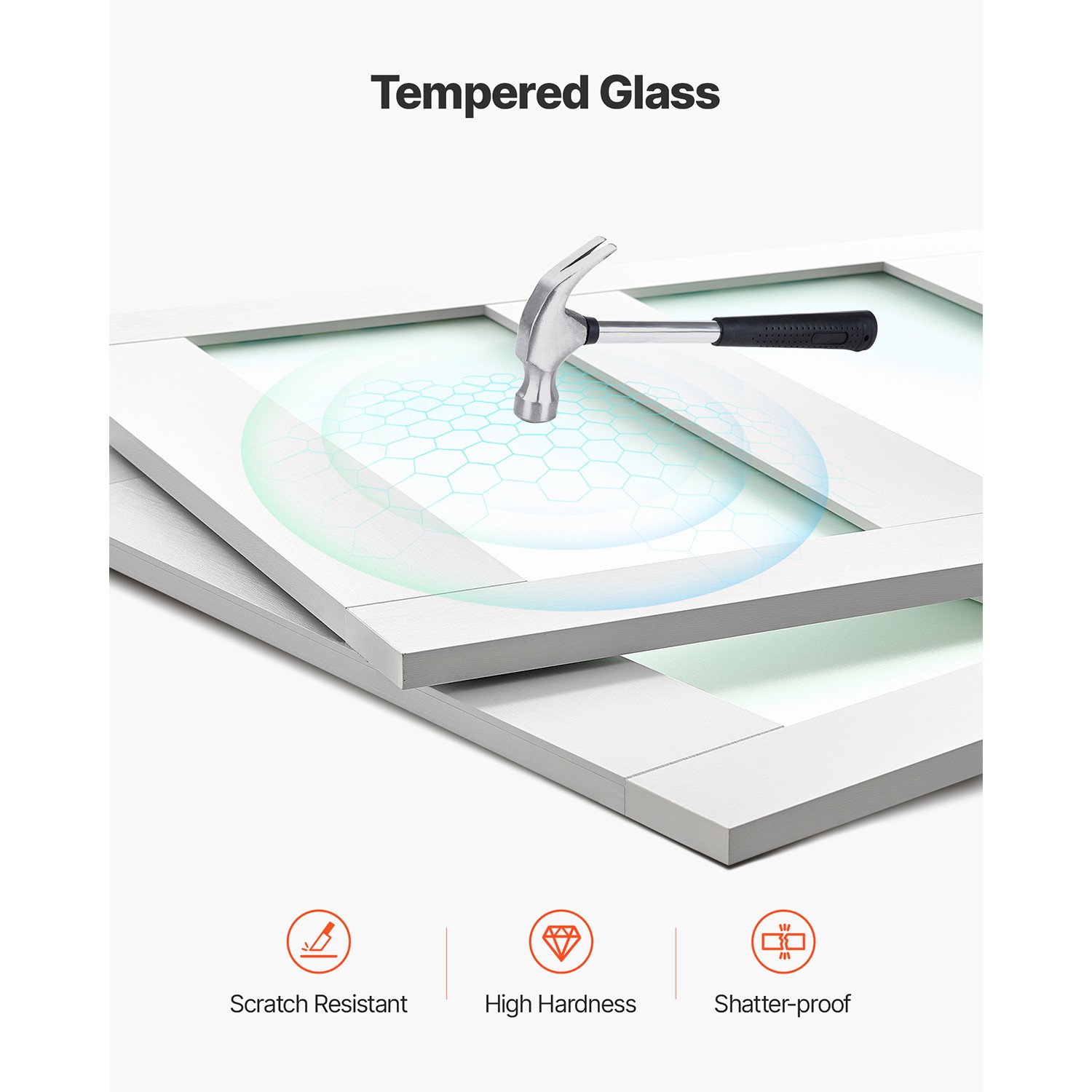 Uimoso Sliding Closet Door 60"(Double 31") x 80" Frosted Glass Bypass Design