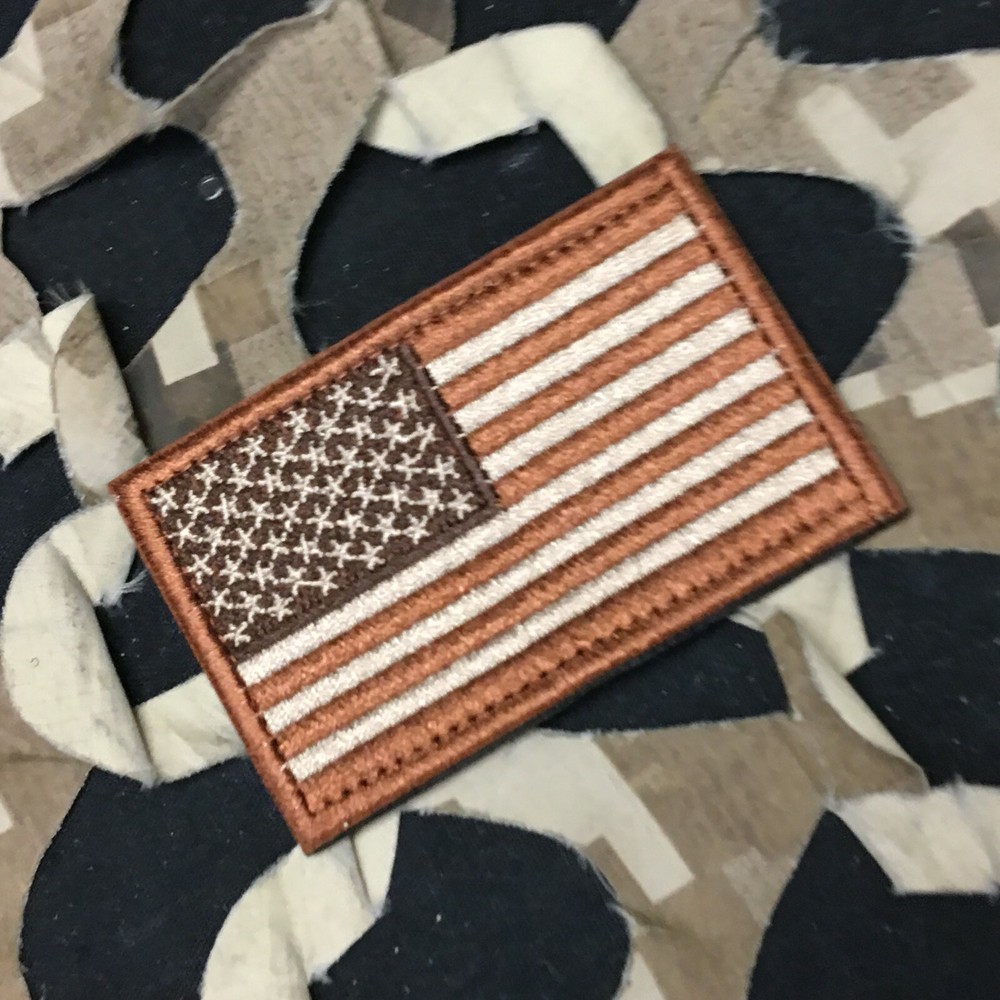 NEW Warrior Morale Patch - US Flag - Tan/Brown