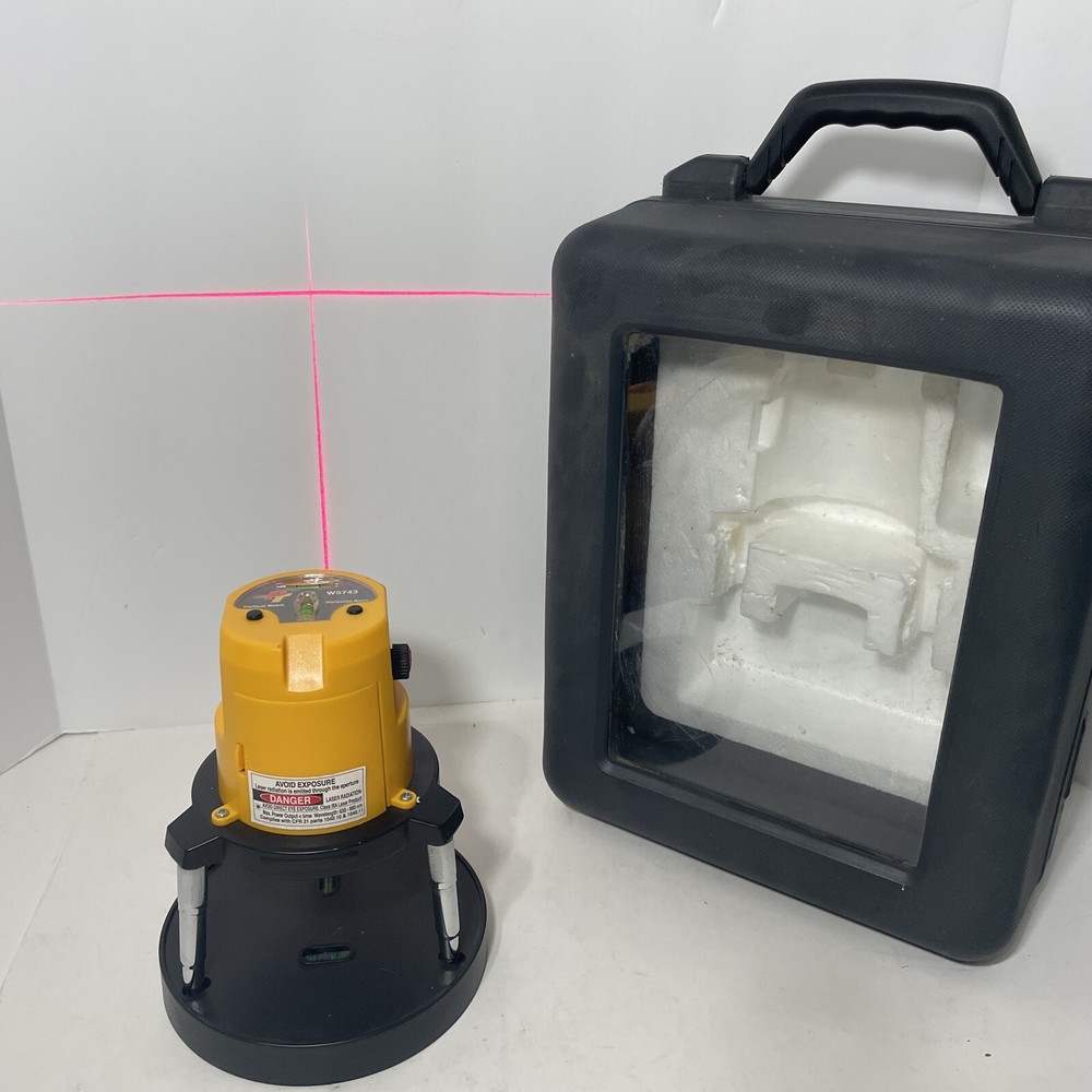 Laser Level Performance Tools Cross Beam Laser W5743 w/ Case + Base