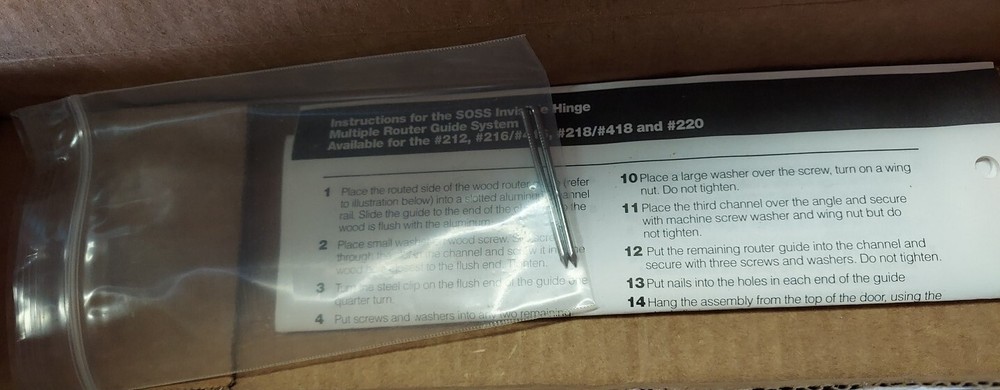2 Vintage SOSS Invisible Hinge Router Guide Template no. 220