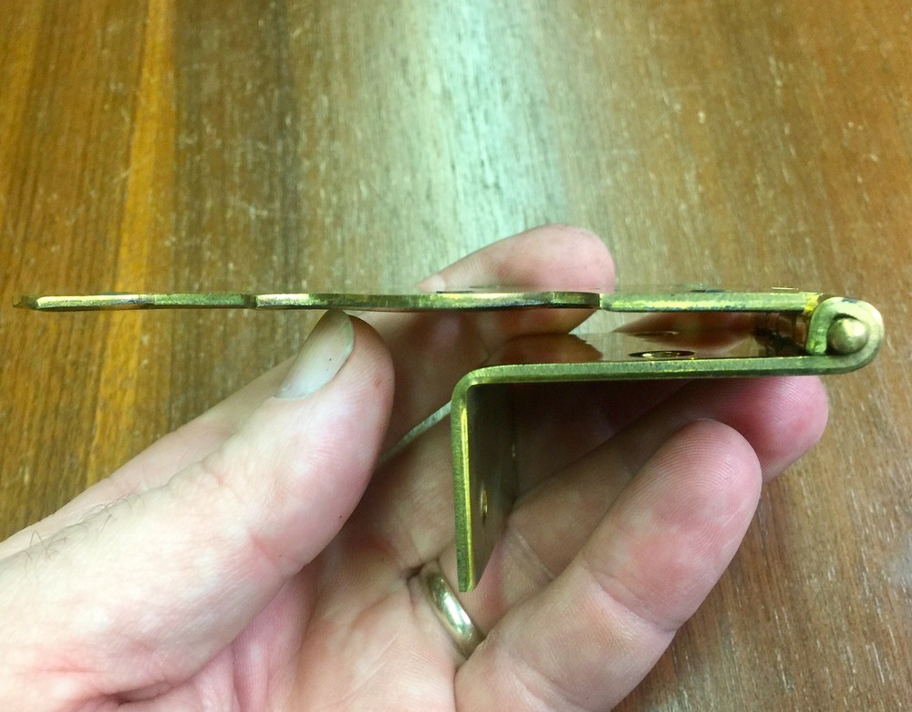 1 Solid Brass Large Grand Piano Top Lid Hinge, Bent Butt Style, Baldwin SD