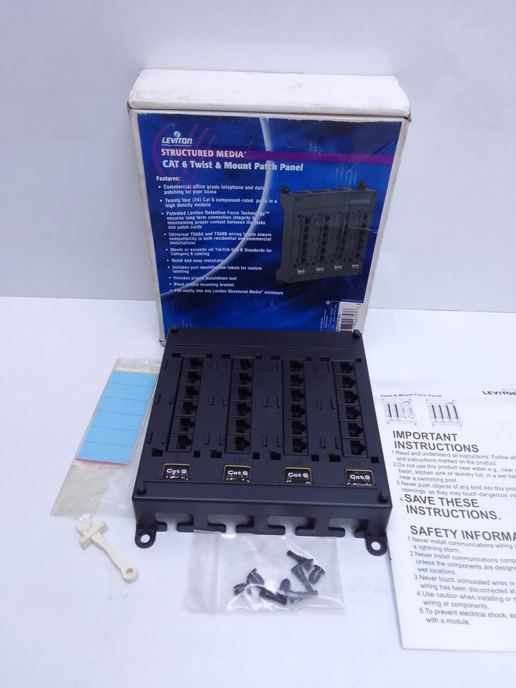 LEVITON 476M-624 CAT 6 TWIST & MOUNT PATCH PANEL
