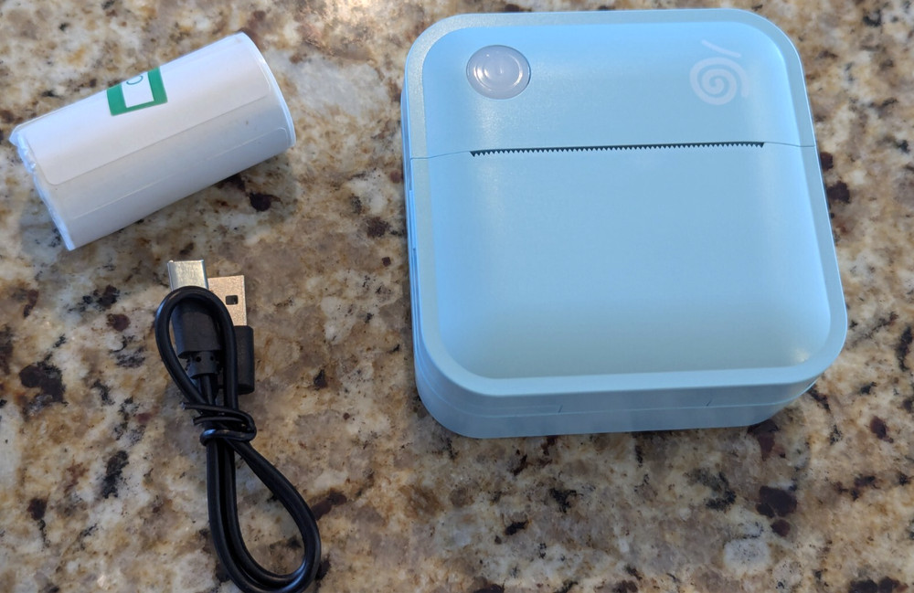 Portable Printer Lightweight Label Maker LOPEVI Sky Blue Bluetooth with App