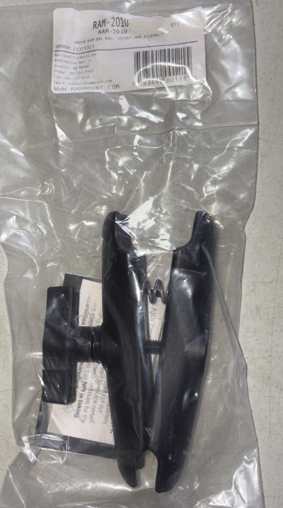 RAM-201U Ball Socket Double Arm Assembly Medium 1.5" Balls Ram Mounts