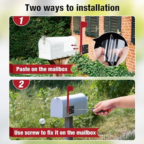 Mailbox Flag Replacement Kit, Galvanized Steel Flag for Post-mount Flag