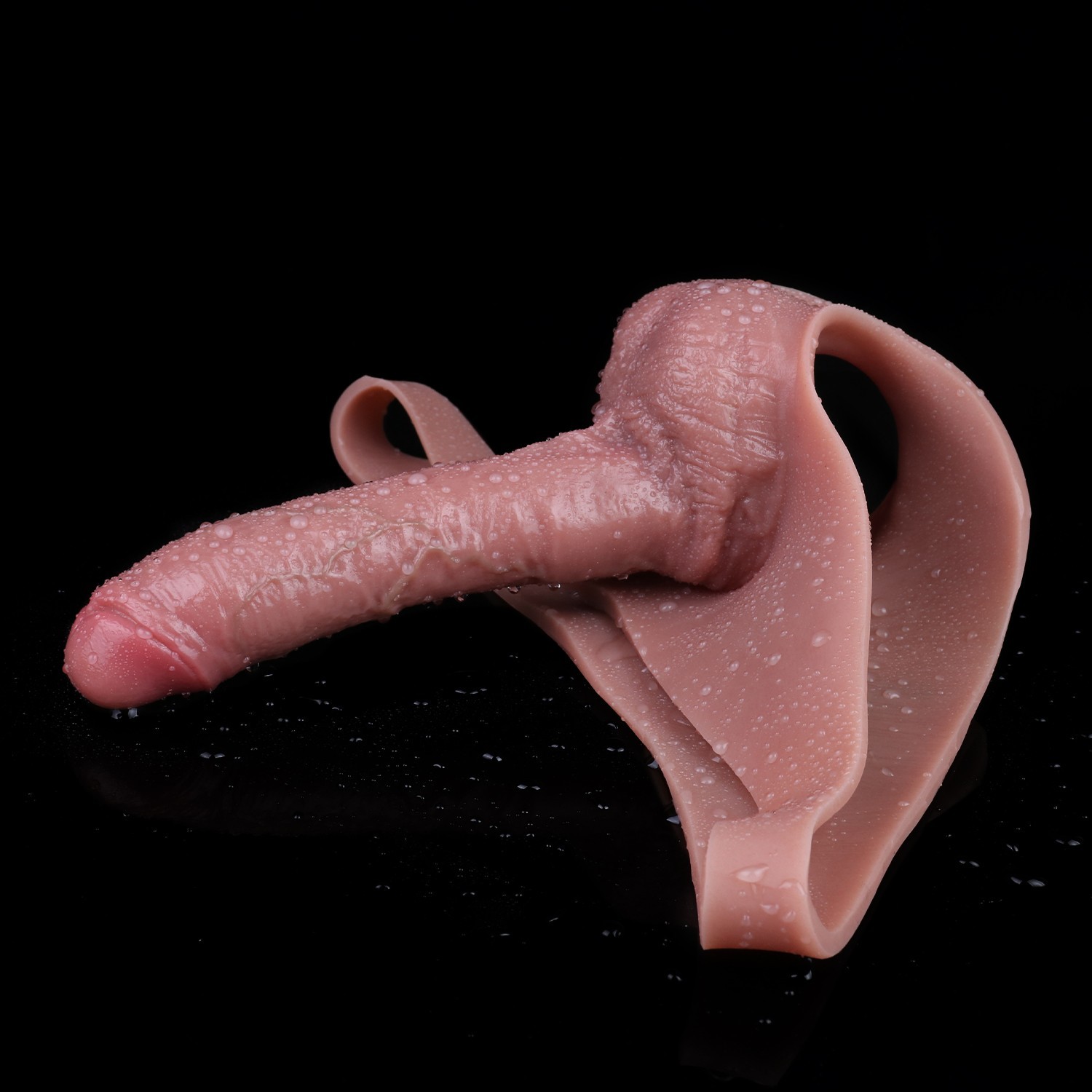 Wearable Penis Sleeve Extender&Enlarger For Men Silicone Realistic Hollow Pants