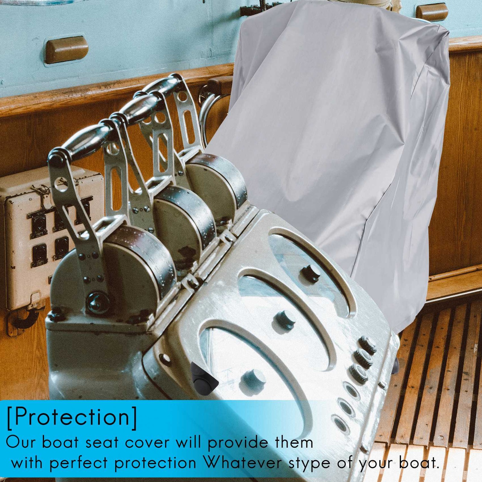 Boat Cover, Outdoor Pontoon Captain Boat Bench Chair Protective Waterproof Cover