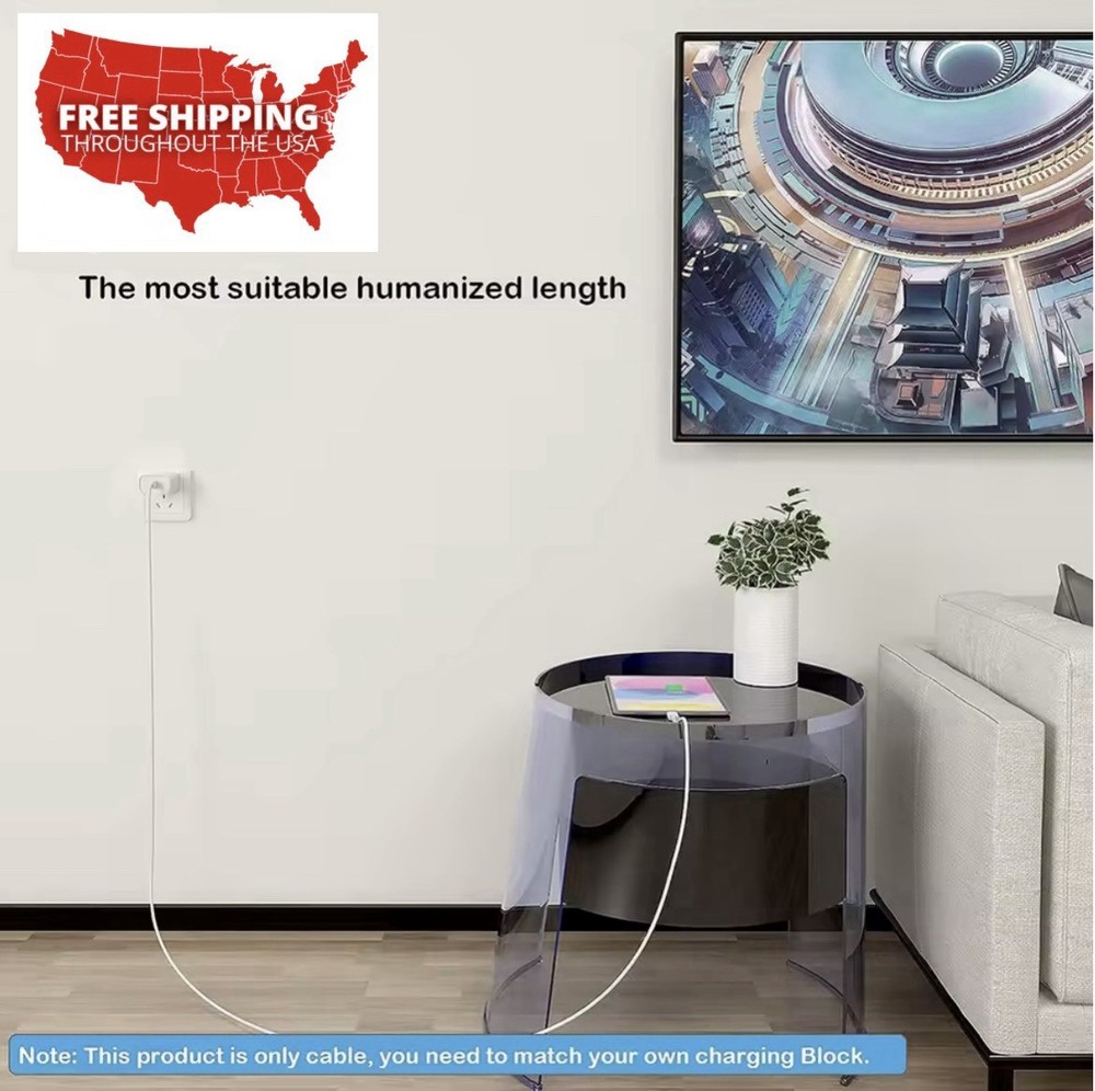 Extra Long Type C Cable 9ft. 10in. (3m) Type C To Type C Charging 60 Watt