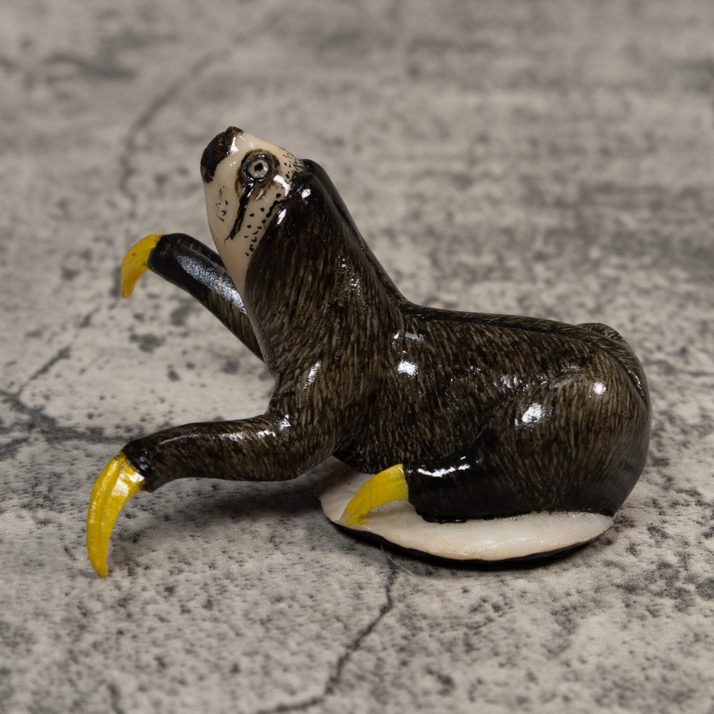 Gray Sloth Tagua Carving