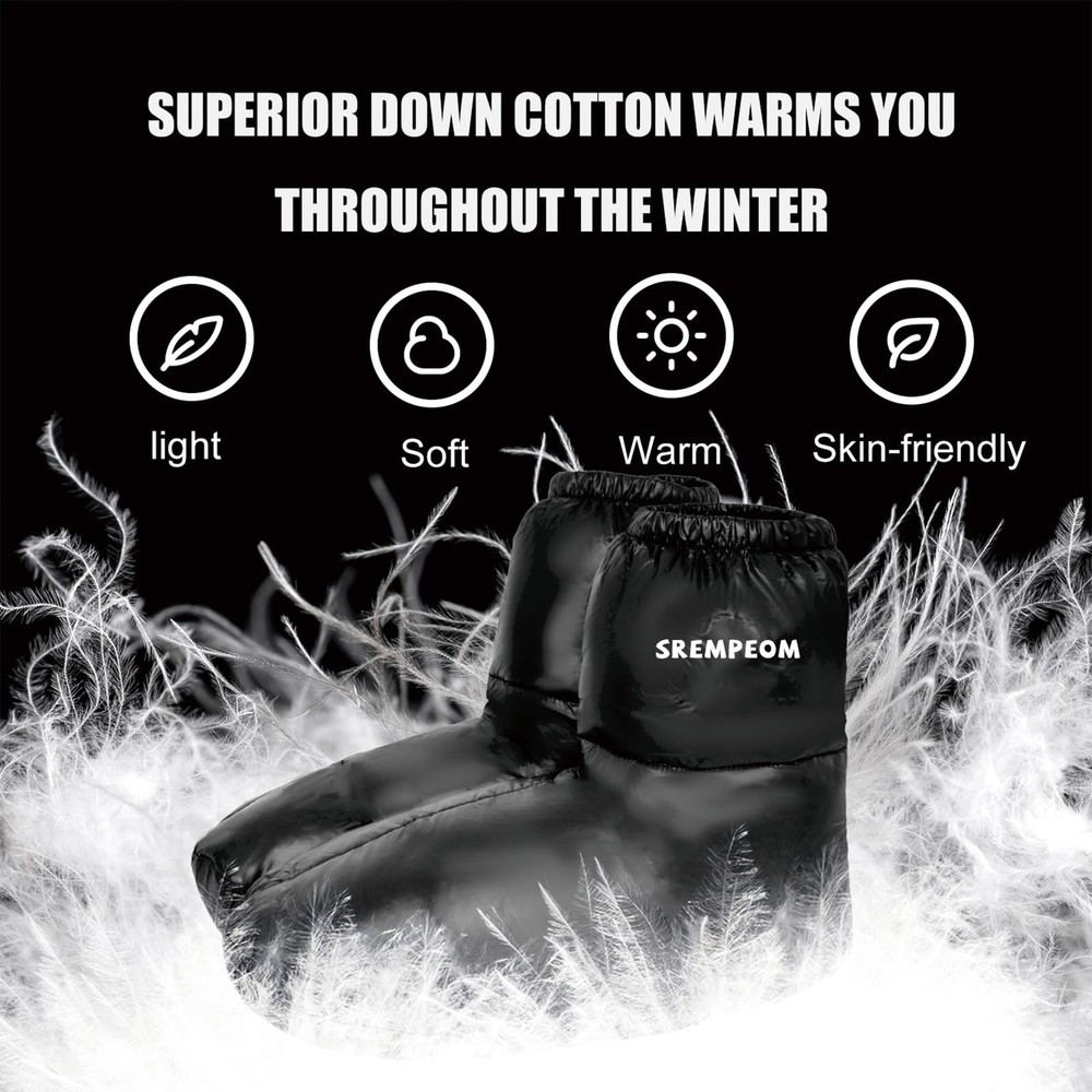 [Upgraded] Ultralight Camping Down Booties Warm Socks Sleeping Sock for Men &...