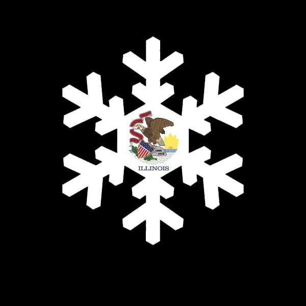 Illinois Snowflake Sticker Decal