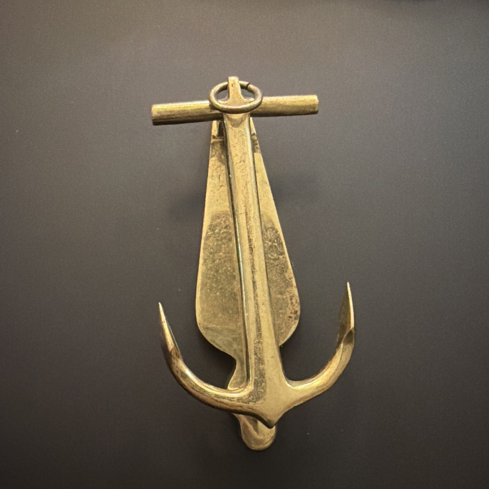 Vintage Rostand Solid Brass Anchor Door Knocker